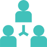 Icon depicting three figures connected by lines, representing a hierarchy or organization chart within Support Services.