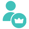 An icon of a person next to a crown symbol signifies a user with special status, often seen in Support Services.